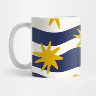 Stars Yellow Blue Navy Abstract Pattern Mug